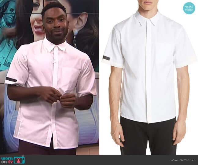 Helmut Lang Short Sleeve Shirt worn by Justin Sylvester on E! News