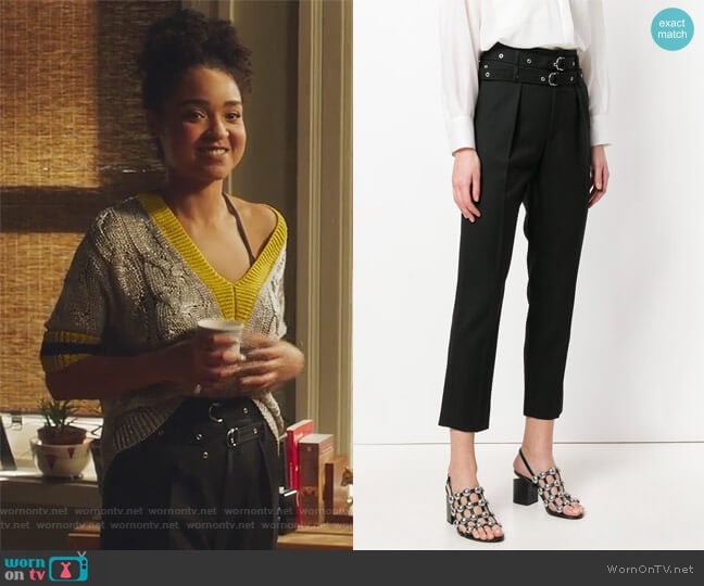 IRO Buckled Cropped Trousers worn by Kat Edison (Aisha Dee) on The Bold Type