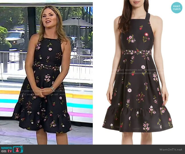 Kate Spade In Bloom Printed Fit-&-Flare Knee-Length Dress worn by Jenna Bush Hager on Today