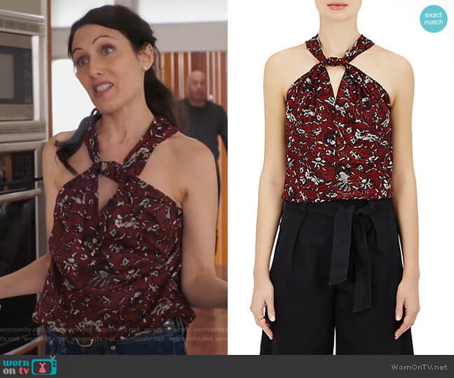 Isabel Marant Etoile Acan Floral Cotton Top worn by Abby McCarthy (Lisa Edelstein) on Girlfriends Guide to Divorce
