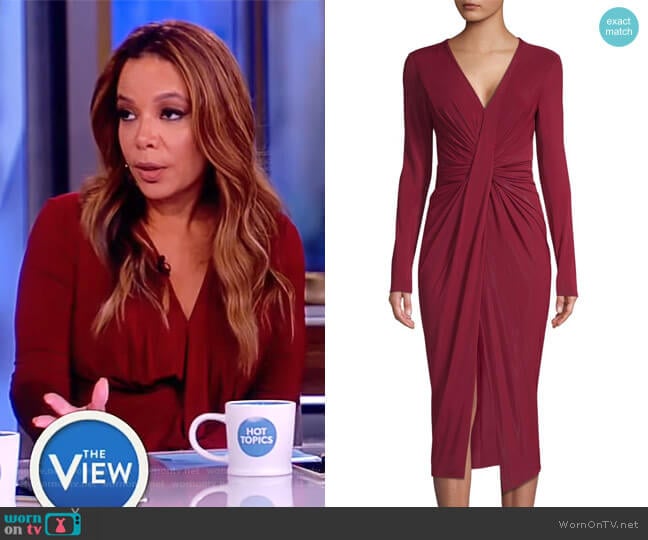 Jason Wu Fluid Jersey Ruched Twist Dress worn by Sunny Hostin on The View