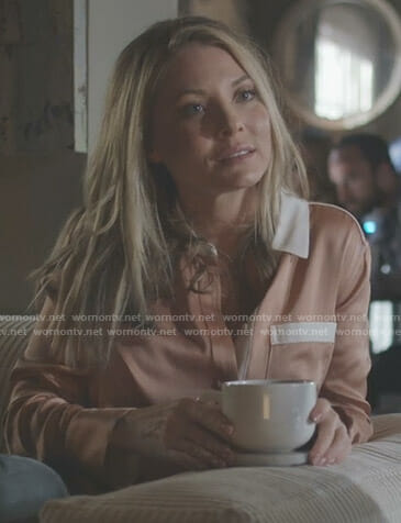 Jessie’s pink shirt with white collar on Nashville