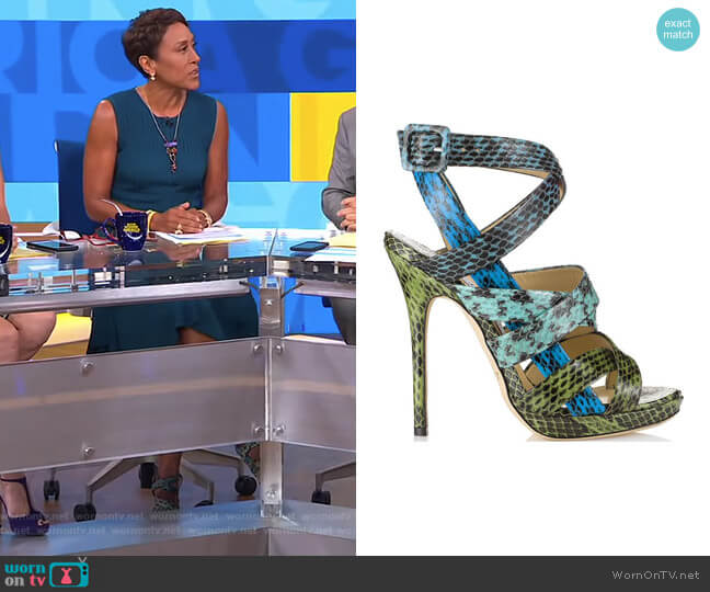 Jimmy Choo Dido Sandals worn by Robin Roberts on Good Morning America