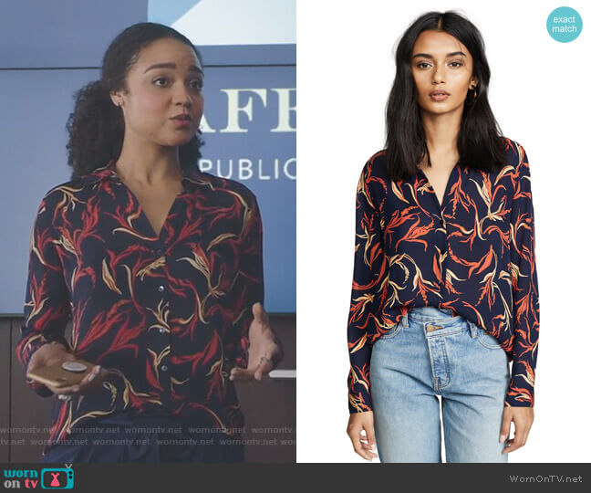 L'AGENCE Nina Blouse worn by Kat Edison (Aisha Dee) on The Bold Type