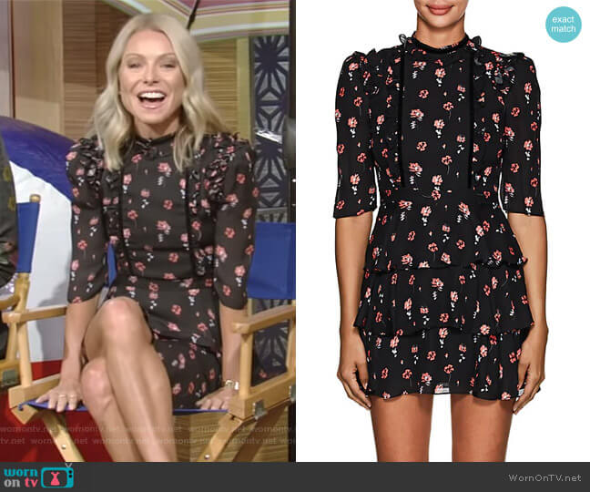 Feroline Floral Silk Dress Laura Garcia worn by Kelly Ripa on Live with Kelly and Mark