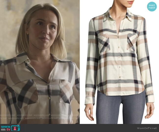L'Agence Plaid Long-Sleeve Button-Down Shirt worn by Juliette Barnes (Hayden Panettiere) on Nashville