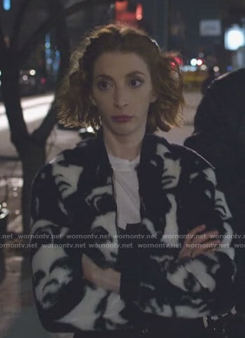 Lauren’s face print bomber jacket on Younger