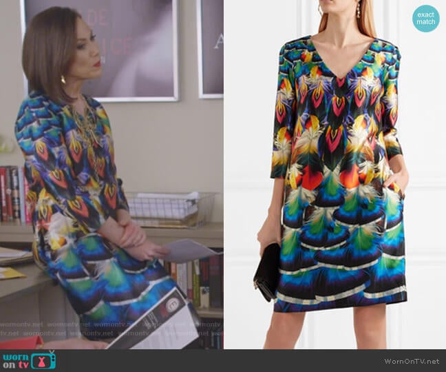 Mary Katrantzou Shea Printed Silk-Faille Dress worn by Diana Trout (Miriam Shor) on Younger