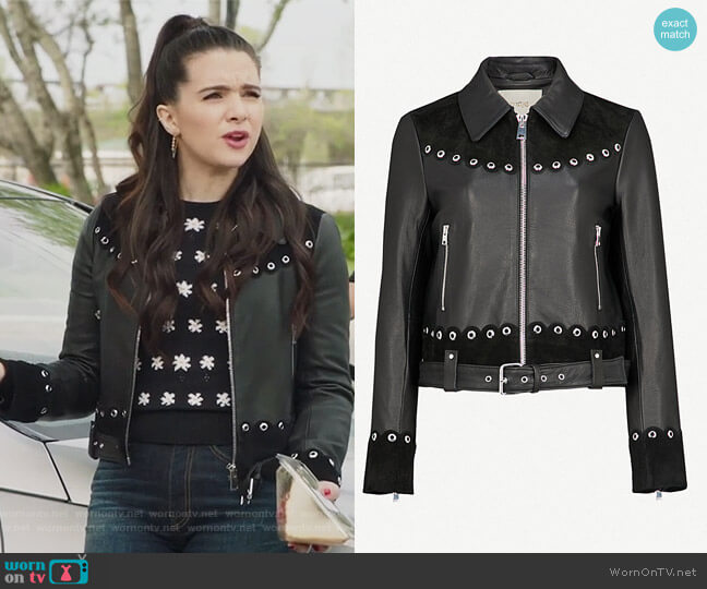 Maje Barisco embellished leather Jacket worn by Jane Sloan (Katie Stevens) on The Bold Type