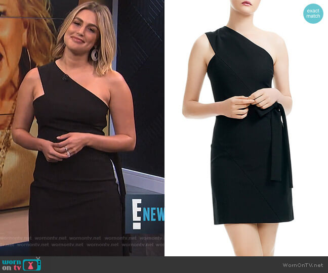 Maje Rimbo One-Shoulder Mini Dress worn by Carissa Loethen Culiner on E! News