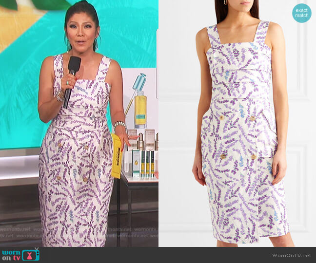 Max Mara Floral-print cotton dress worn by Julie Chen on The Talk