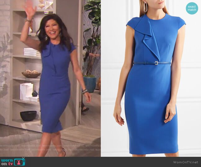 Max Mara Zarina ruffled stretch-wool dress worn by Julie Chen on The Talk
