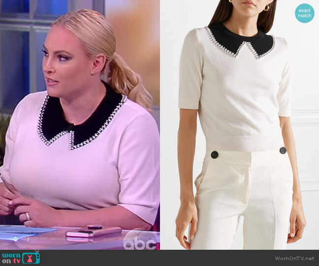 Michael Kors Embellished cashmere sweater worn by Meghan McCain on The View