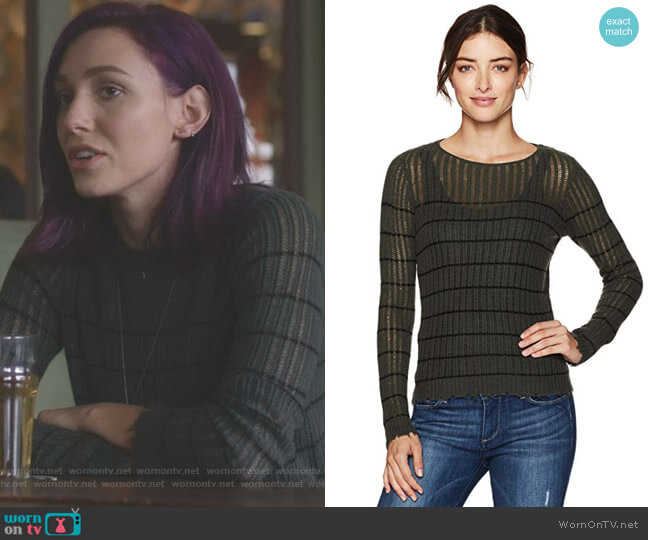 Minnie Rose Striped Distressed Cashmere Sweater worn by Alannah (Rainee Blake) on Nashville