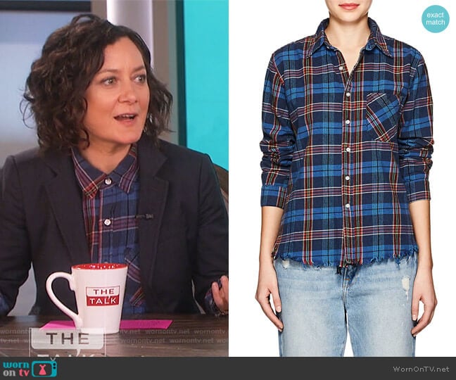 NSF Plaid Cotton Shirt worn by Sara Gilbert on The Talk