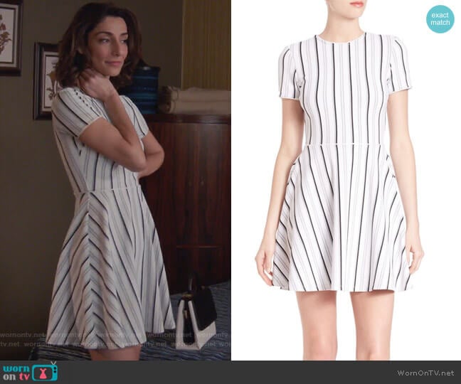 Opening Ceremony Striped Fit-&-Flare Dress worn by Delia (Necar Zadegan) on Girlfriends Guide to Divorce