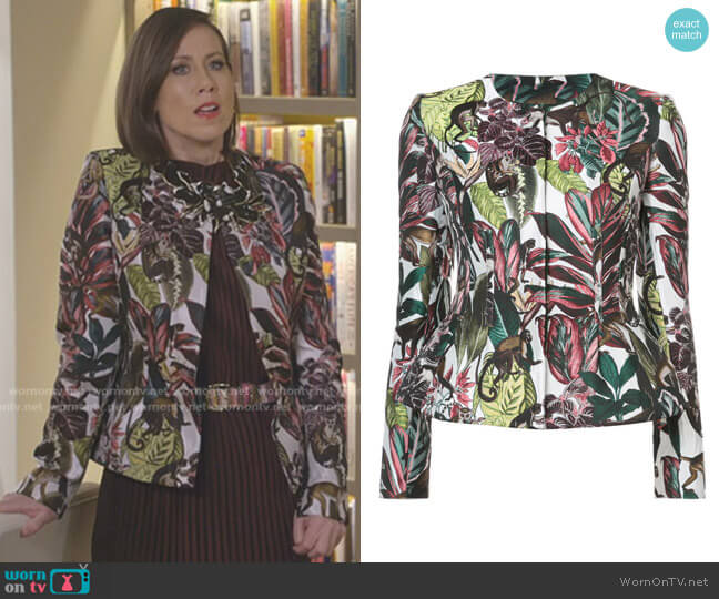 Oscar de la Renta Printed Jacket worn by Diana Trout (Miriam Shor) on Younger