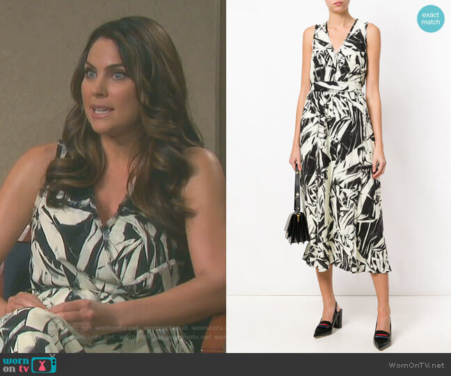 Proenza Schouler Printed Midi Dress worn by Chloe Lane (Nadia Bjorlin) on Days of our Lives