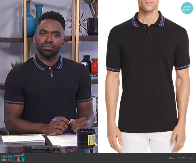 PS Paul Smith Tipped Regular Fit Polo Shirt worn by Justin Sylvester on E! News