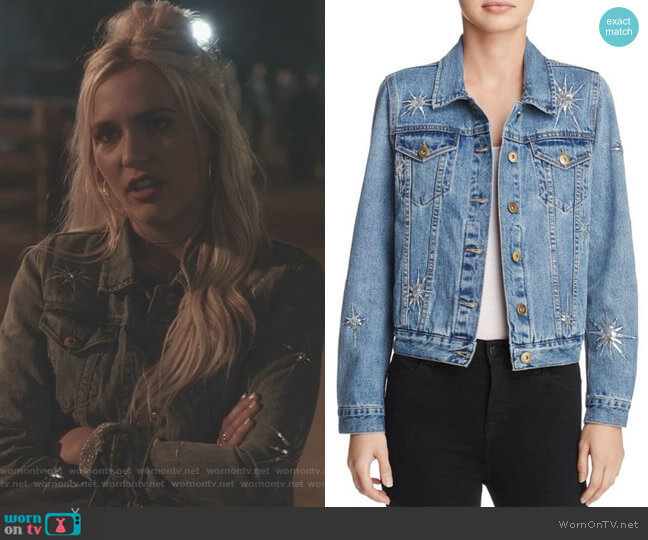 Pistola Sequin-Starburst Denim Jacket worn by Maddie Jaymes (Lennon Stella) on Nashville
