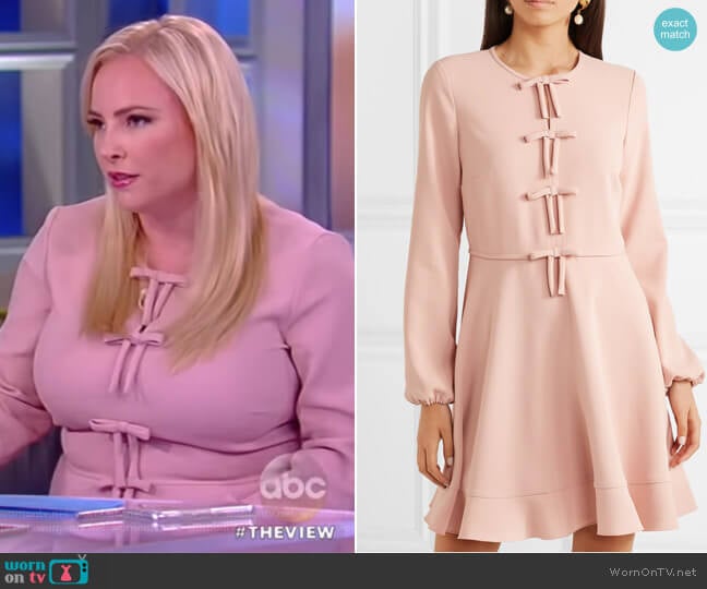 RED Valentino Bow-detailed crepe mini dress worn by Meghan McCain on The View