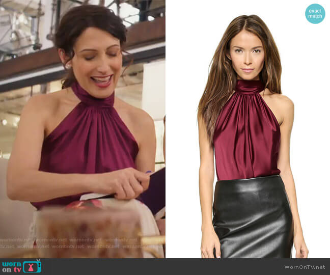 Ramy Brook Paige Neck Tie Top worn by Abby McCarthy (Lisa Edelstein) on Girlfriends Guide to Divorce