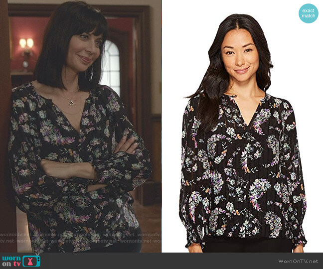 Rebecca Taylor Long Sleeve Jewel Paisley Top worn by Cassandra Nightingale (Catherine Bell) on Good Witch