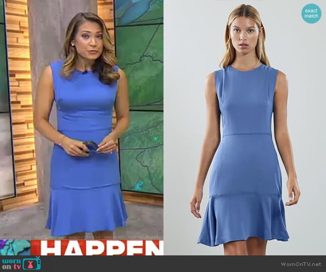 Reiss Jackie Sleeveless Fit & Flare Dress worn by Ginger Zee on Good Morning America