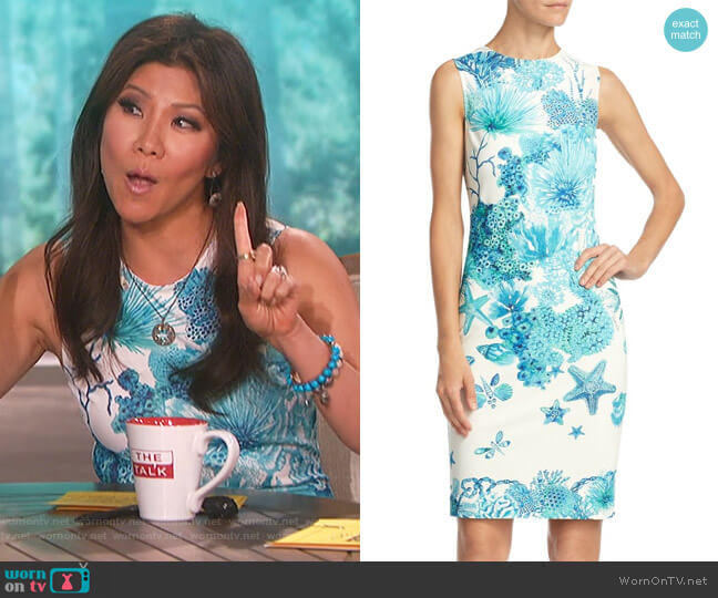 Roberto Cavalli Coral Reef Dress worn by Julie Chen on The Talk