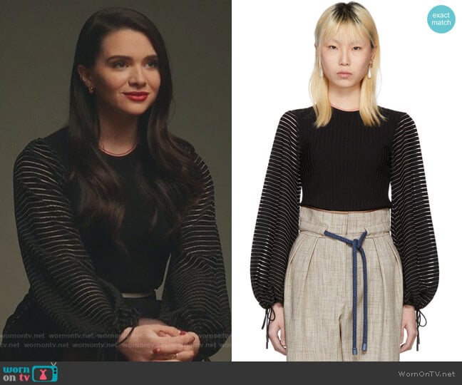 Roksanda Black Saida Sweater worn by Jane Sloan (Katie Stevens) on The Bold Type