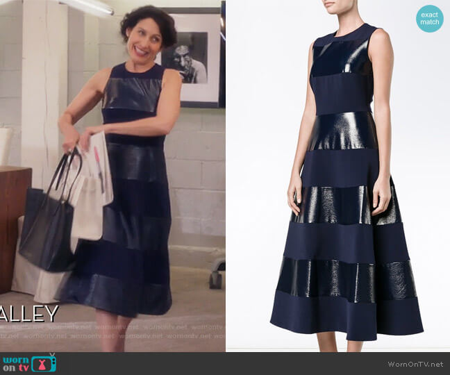Roksanda Wren sleeveless dress worn by Abby McCarthy (Lisa Edelstein) on Girlfriends Guide to Divorce