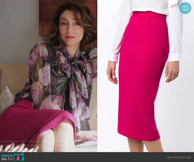 Roland Mouret 'Arreton' Double Wool Pencil Skirt worn by Delia (Necar Zadegan) on Girlfriends Guide to Divorce