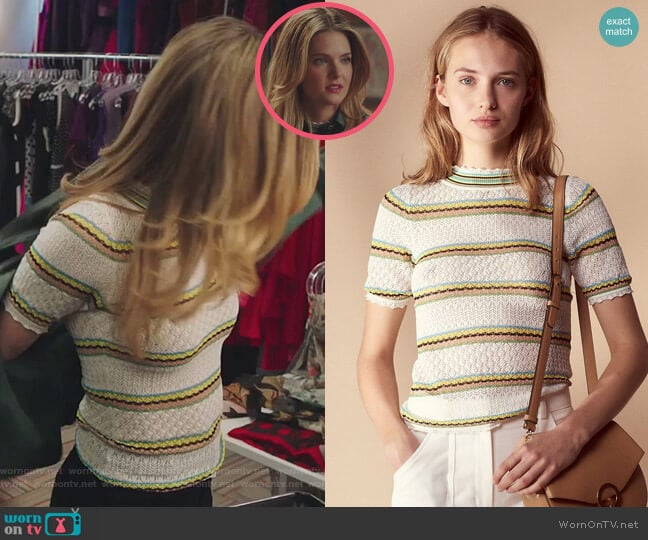 Sandro Fancy Knit Cotton Blend Sweater worn by Sutton (Meghann Fahy) on The Bold Type