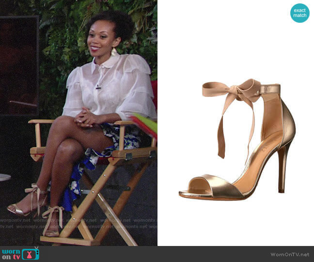 Schutz Rene Sandals worn by Hilary Curtis (Mishael Morgan) on The Young and the Restless