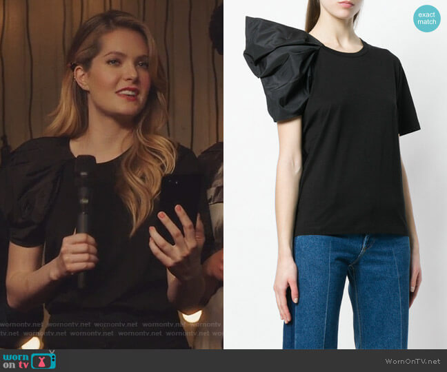 Stella McCartney Asymmetric Sleeve T-shirt worn by Sutton (Meghann Fahy) on The Bold Type