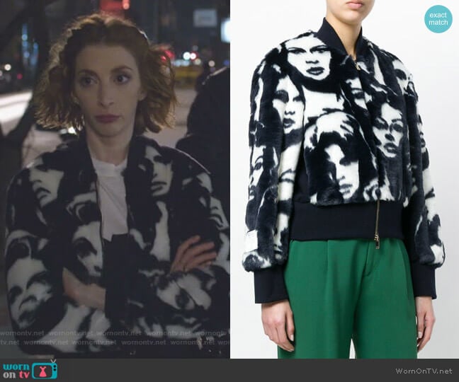 Stella McCartney Cropped Face Print Jacket worn by Lauren (Molly Bernard) on Younger