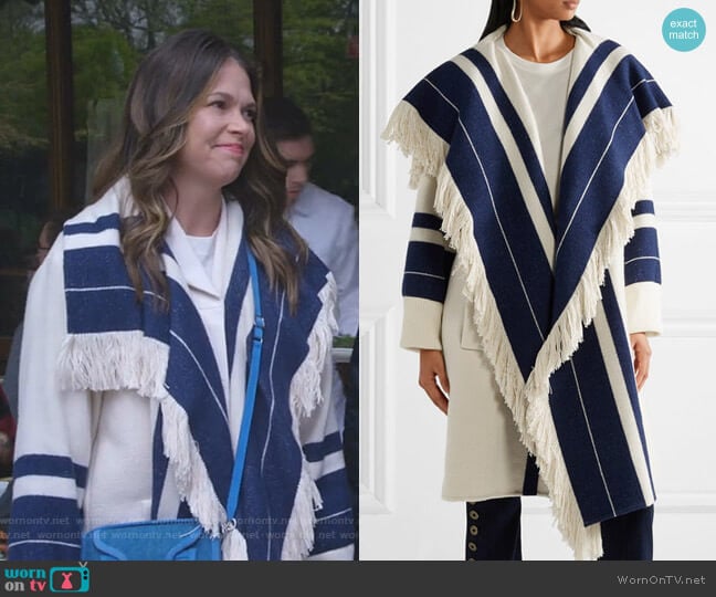 Chloe Striped Blanket Coat worn by Liza Miller (Sutton Foster) on Younger