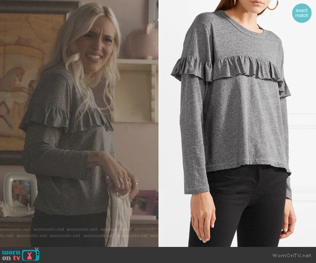 The Great The Ruffle Stretch-Jersey Top worn by Maddie Jaymes (Lennon Stella) on Nashville