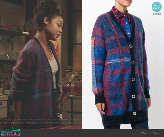 Tommy Hilfiger Tommy x Gigi Checked Cardigan worn by Kat Edison (Aisha Dee) on The Bold Type
