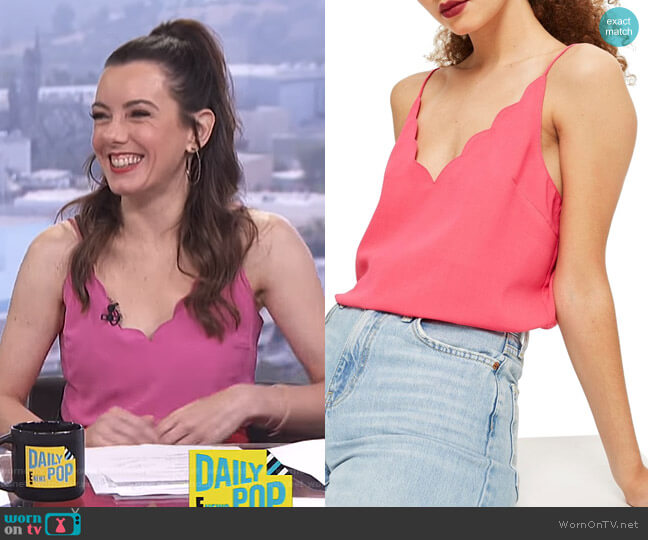 Topshop Scallop Camisole worn by Melanie Bromley on E! News