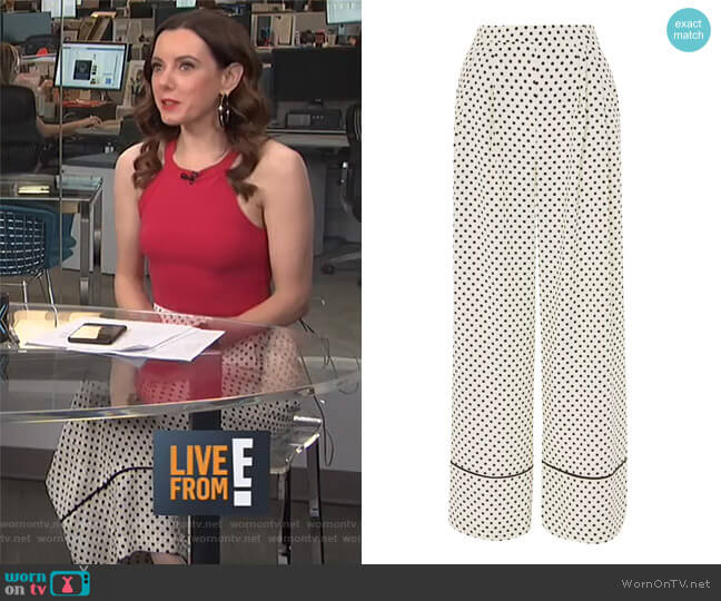 Topshop Spot Print Wide Leg Pants worn by Melanie Bromley on E! News