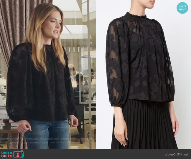 Ulla Johnson Sandrine floral blouse worn by Sutton (Meghann Fahy) on The Bold Type