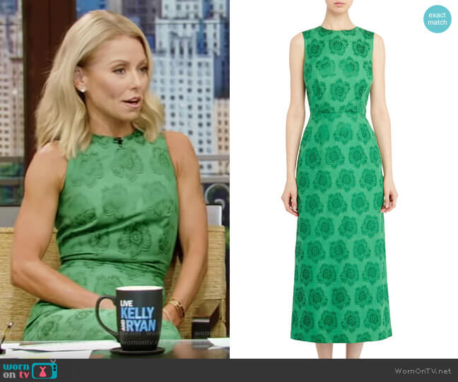 Vampire's Wife Mermaid Dress In Green worn by Kelly Ripa on Live with Kelly and Mark