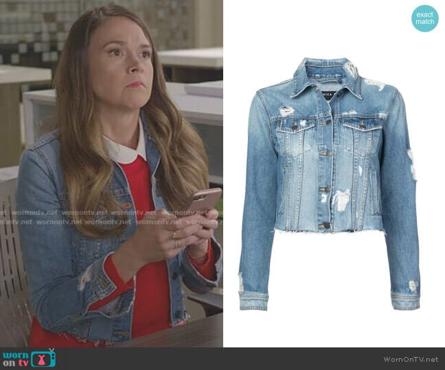 Veronica Beard Cara Denim Jacket worn by Liza Miller (Sutton Foster) on Younger