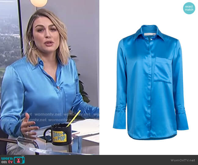 Victoria Beckham One Pocket Fluid Shirt worn by Carissa Loethen Culiner on E! News