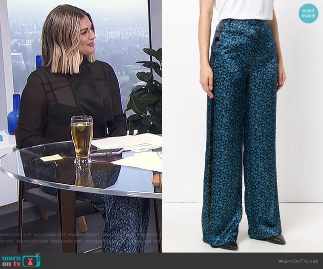 Victoria Beckham Floral Palazzo Pants worn by Carissa Loethen Culiner on E! News