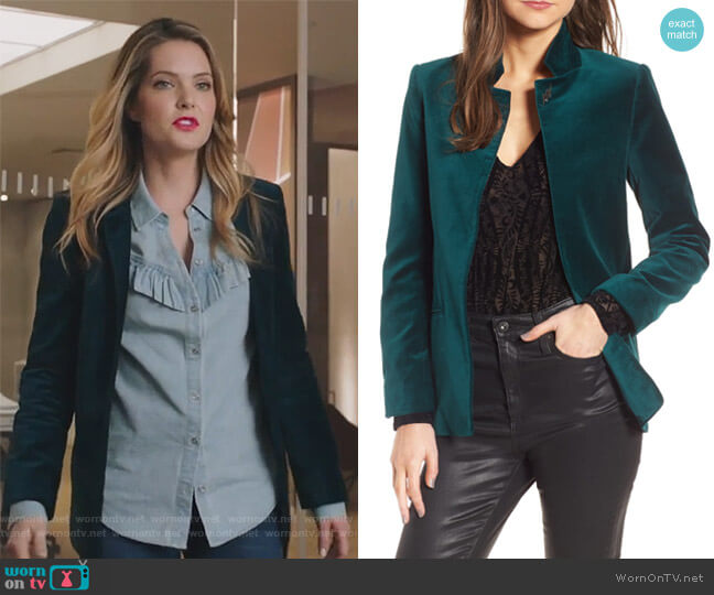 Zadig & Voltaire Volly Velours Blazer worn by Sutton (Meghann Fahy) on The Bold Type