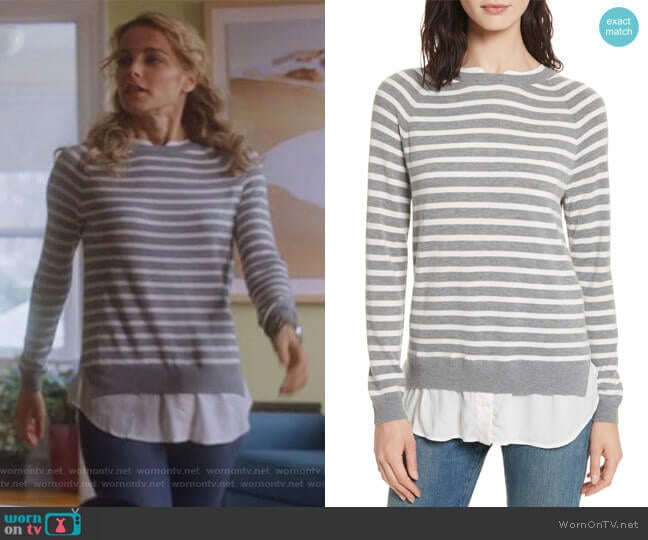Joie Zaan Hem Inset Stripe Sweater worn by Lizzie Needham (Bojana Novakovic) on Instinct
