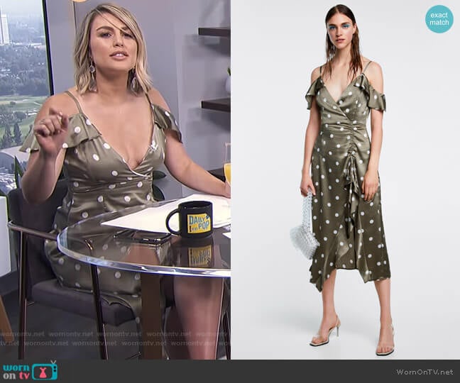Zara Polka-Dot Dress worn by Carissa Loethen Culiner on E! News