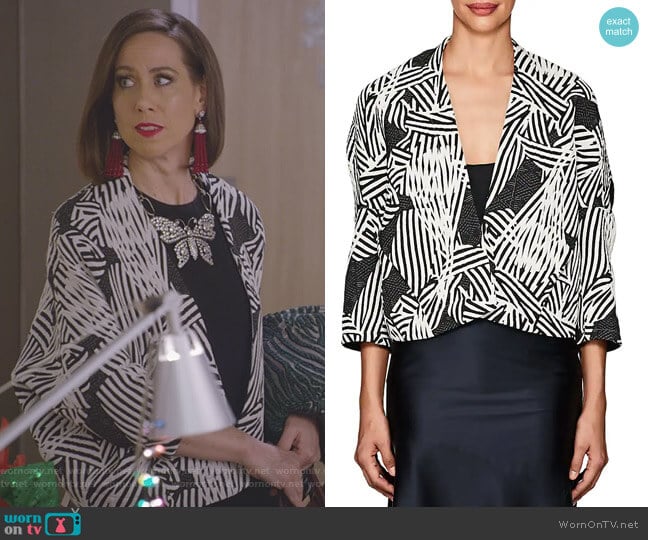 Zero + Maria Cornejo Stella Shrug worn by Diana Trout (Miriam Shor) on Younger